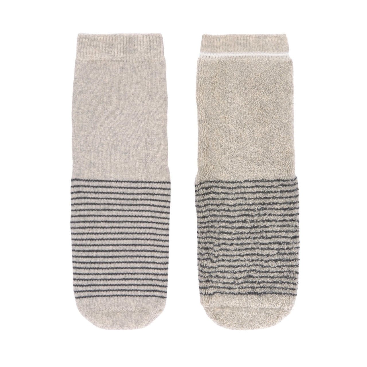 2er-Pack rutschfeste Socken in Grau/Beige (Größen