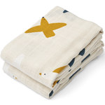 Lot de 2 langes en mousseline Lewis - (divers coloris) -