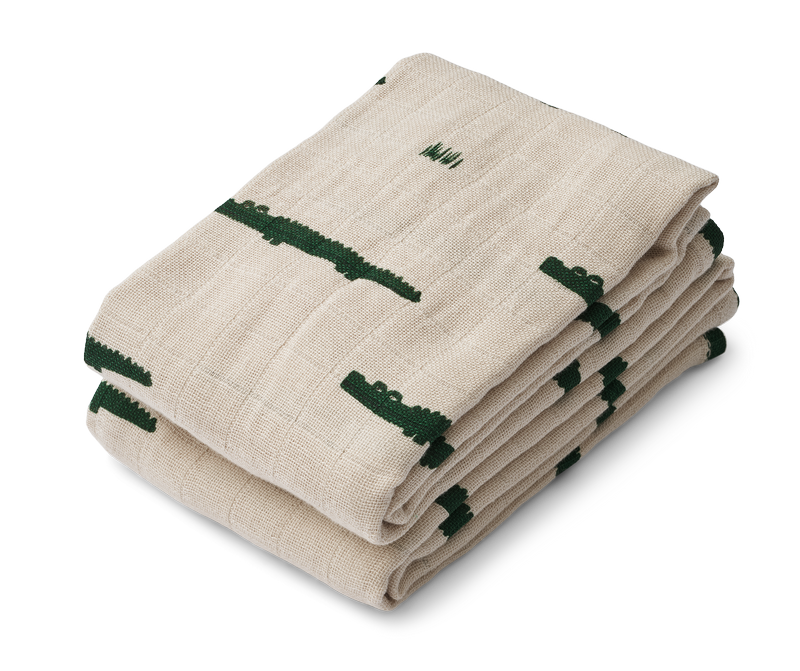 Lot de 2 langes en mousseline Lewis - (divers coloris) -