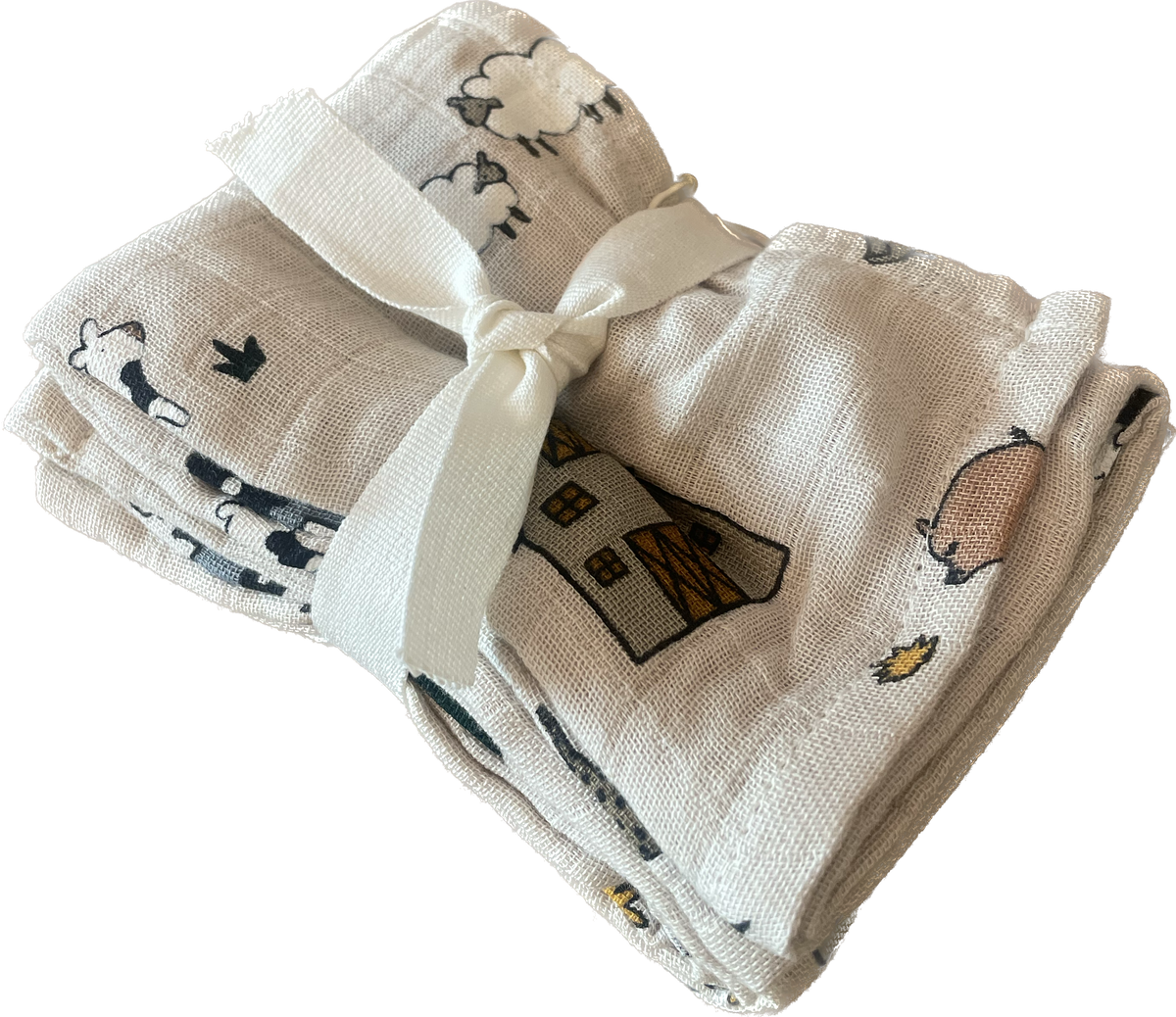 Lot de 2 langes en mousseline Lewis - (divers coloris) -