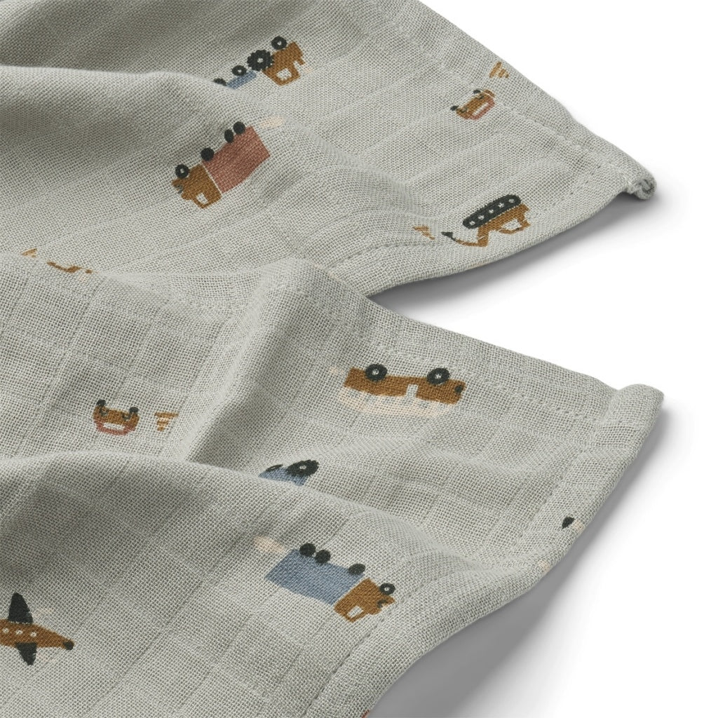 Lot de 2 langes en mousseline Lewis - (divers coloris) -