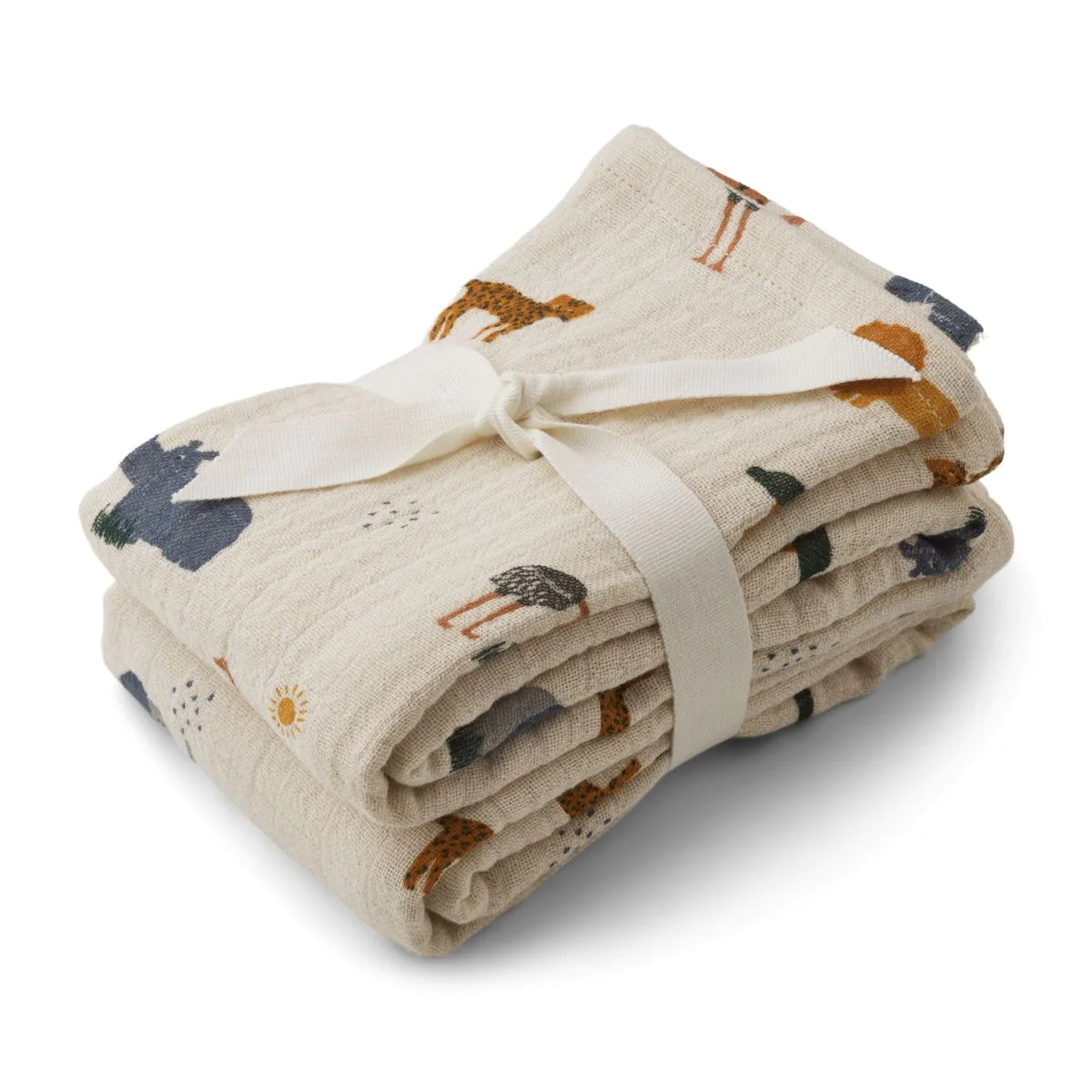 Lot de 2 langes en mousseline Lewis - (divers coloris) -