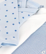 Lot de 3 bodies croisés manches longues en coton bébé