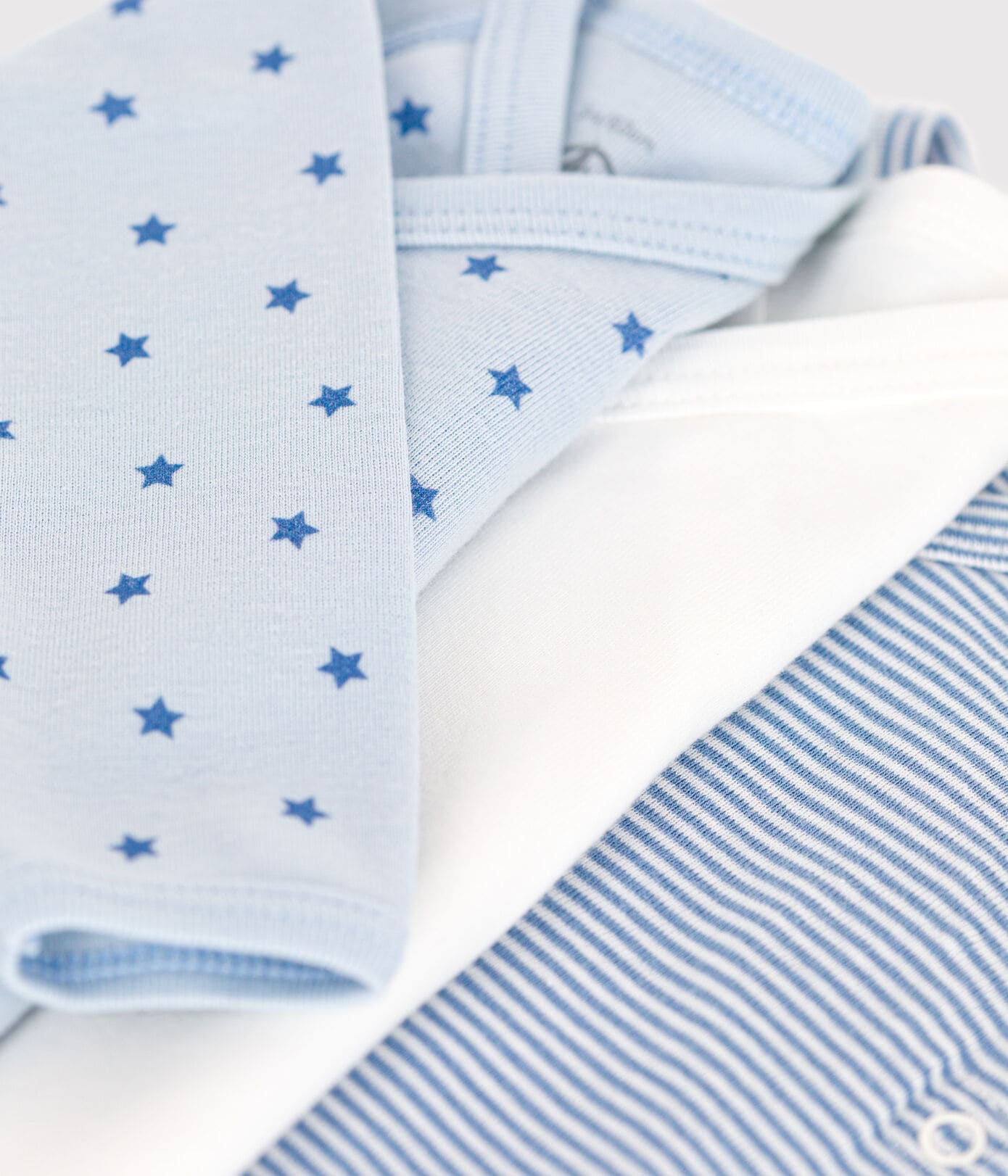 Lot de 3 bodies croisés manches longues en coton bébé