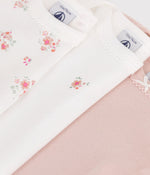 Lot de 3 bodies manches longues fleurs en coton bébé