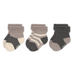 Lot de 3 chaussettes Terry GOTS light anthracite/taupe -