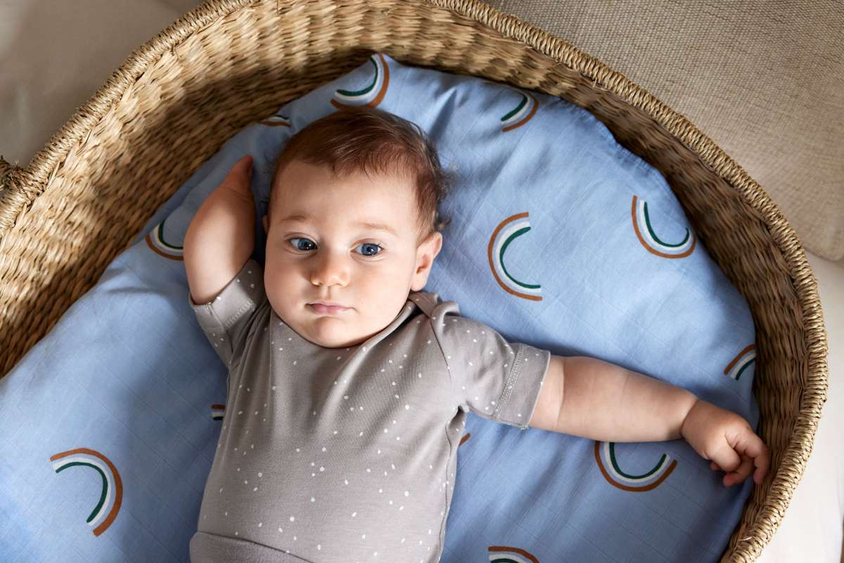 Lot de 3 Langes d’emmaillotage Happy Rascals - bleu ciel