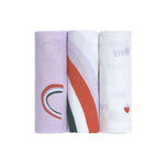 Lot de 3 Langes d’emmaillotage Happy Rascals- lavande