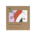 Lot de 3 Langes d’emmaillotage Happy Rascals- lavande