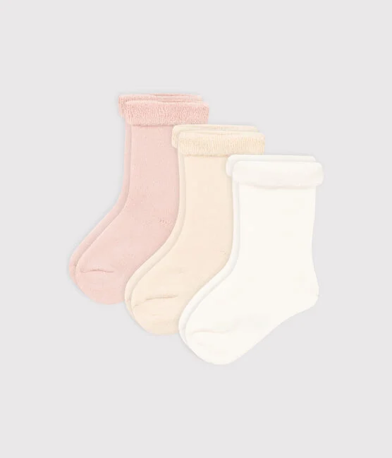 3ER-PACK EINFARBIGE BABYSOCKEN AUS STRICK