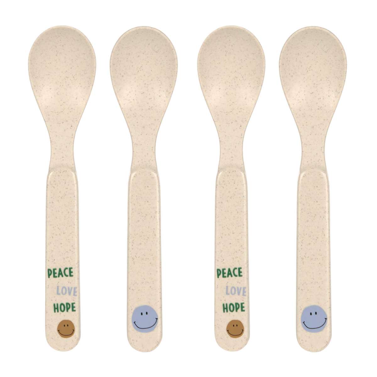 Lot de 4 cuillères Happy Rascals - Smile bleu ciel
