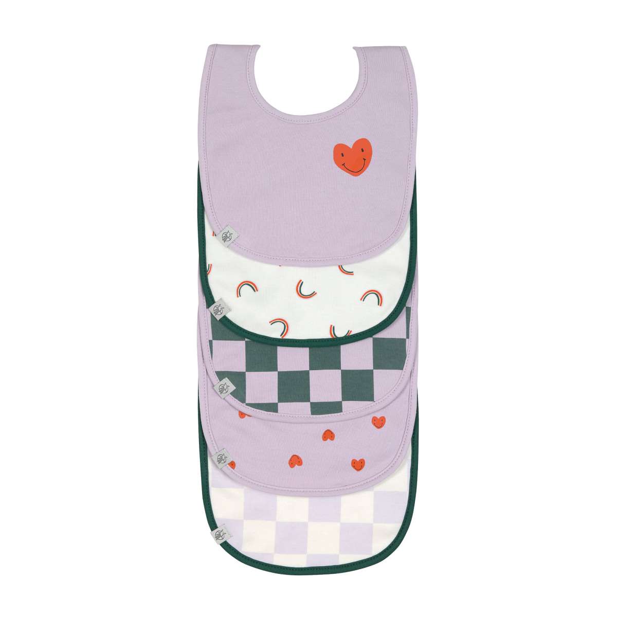 Lot de 5 Bavoirs imperméables Happy Rascals - Cœur - Bavoir