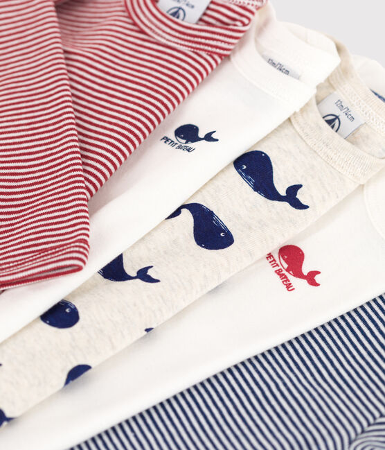 Lot de 5 bodies manches longues baleine bébé