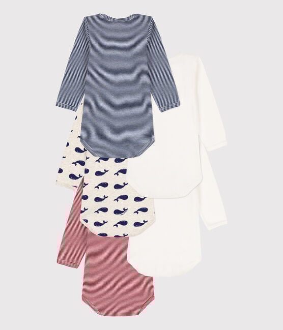 Lot de 5 bodies manches longues baleine bébé