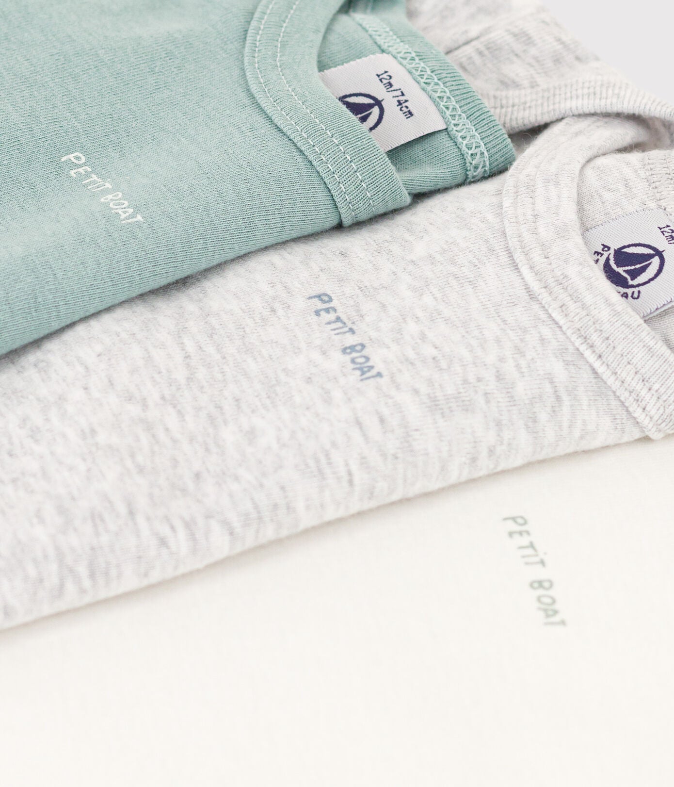 Trio de bodies manches longues bébé coton (divers tailles) -