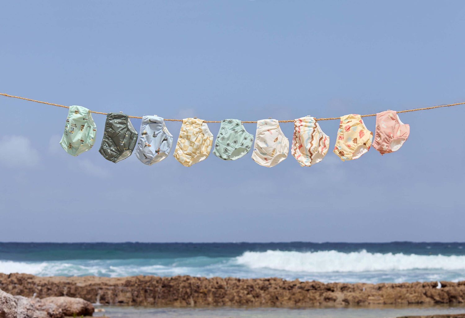 Maillot de bain couche bébé - Camper/vert écume (tailles