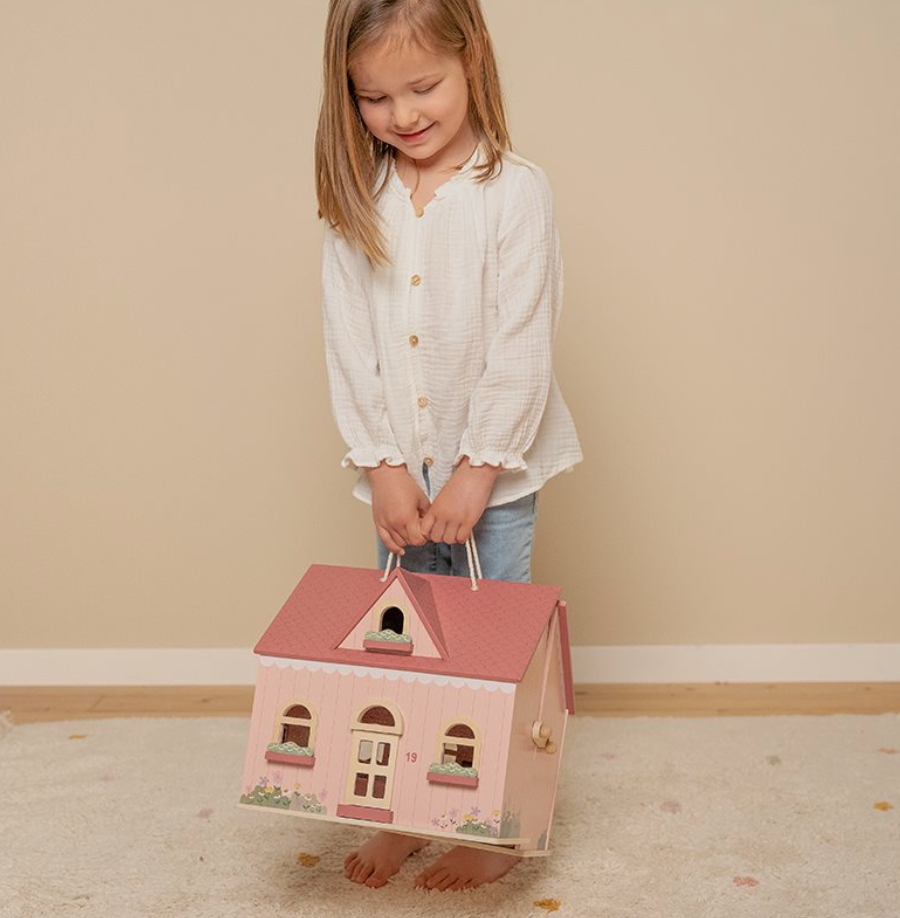 Maison de poupée en bois portable - Toys