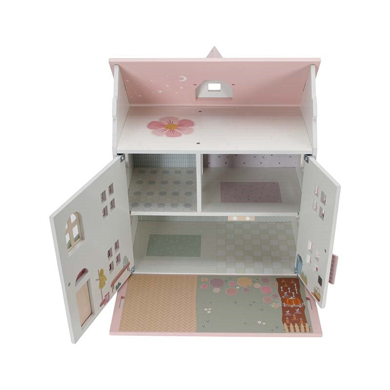 Puppenhaus aus rosa Holz – Spielzeug