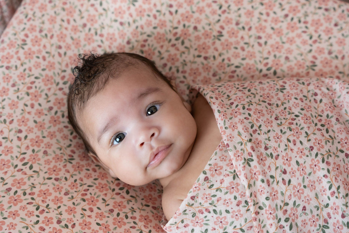 Maxi-lange swaddle mousseline 120 x 120 - Fairy Floral