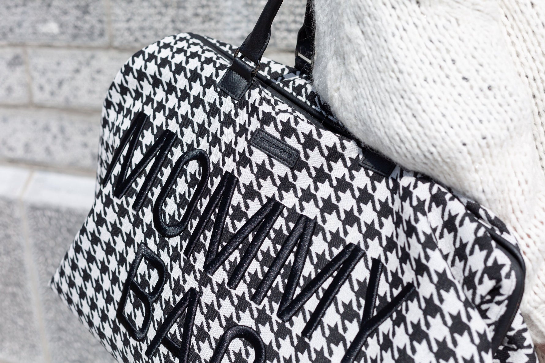Mommy Bag Pied De Poule - Noir - Sac à langer