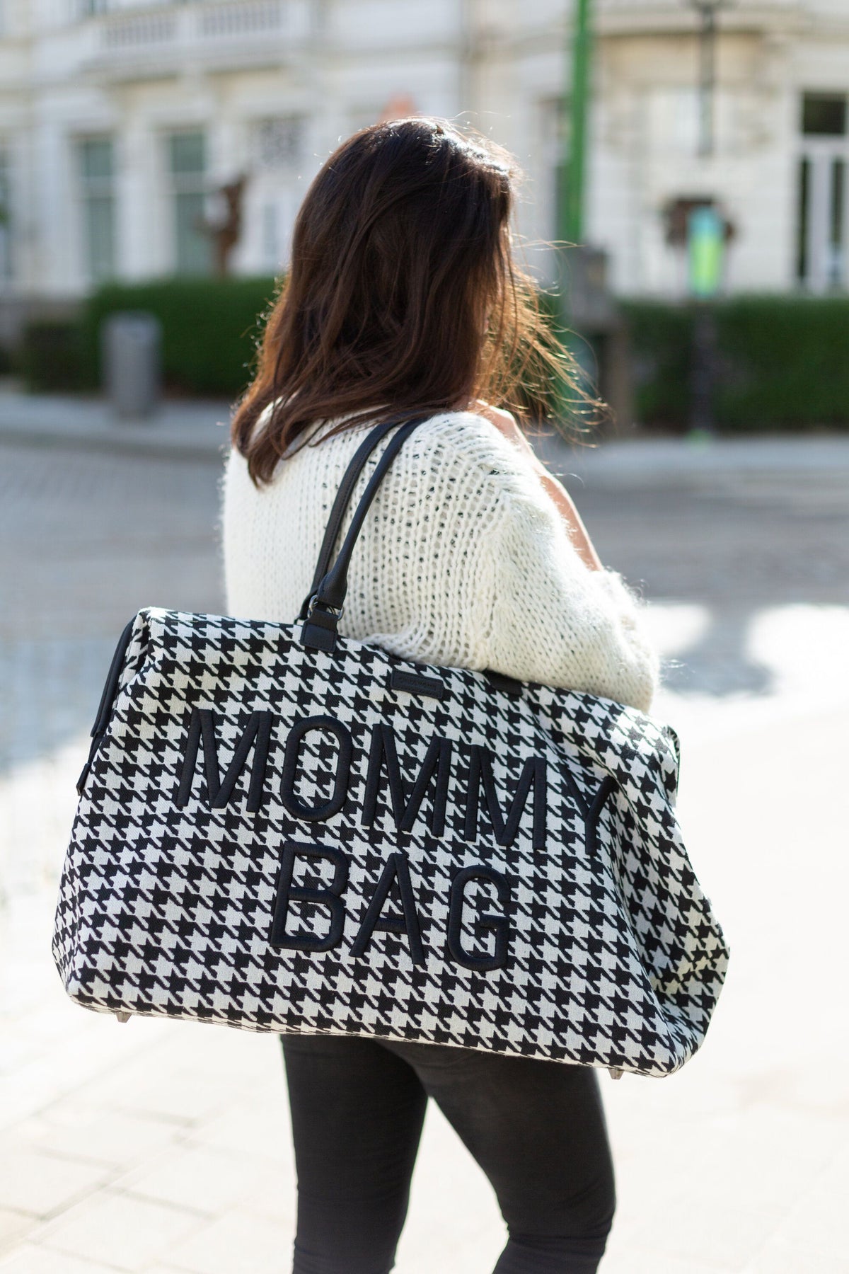 Mommy Bag Pied De Poule - Noir - Sac à langer