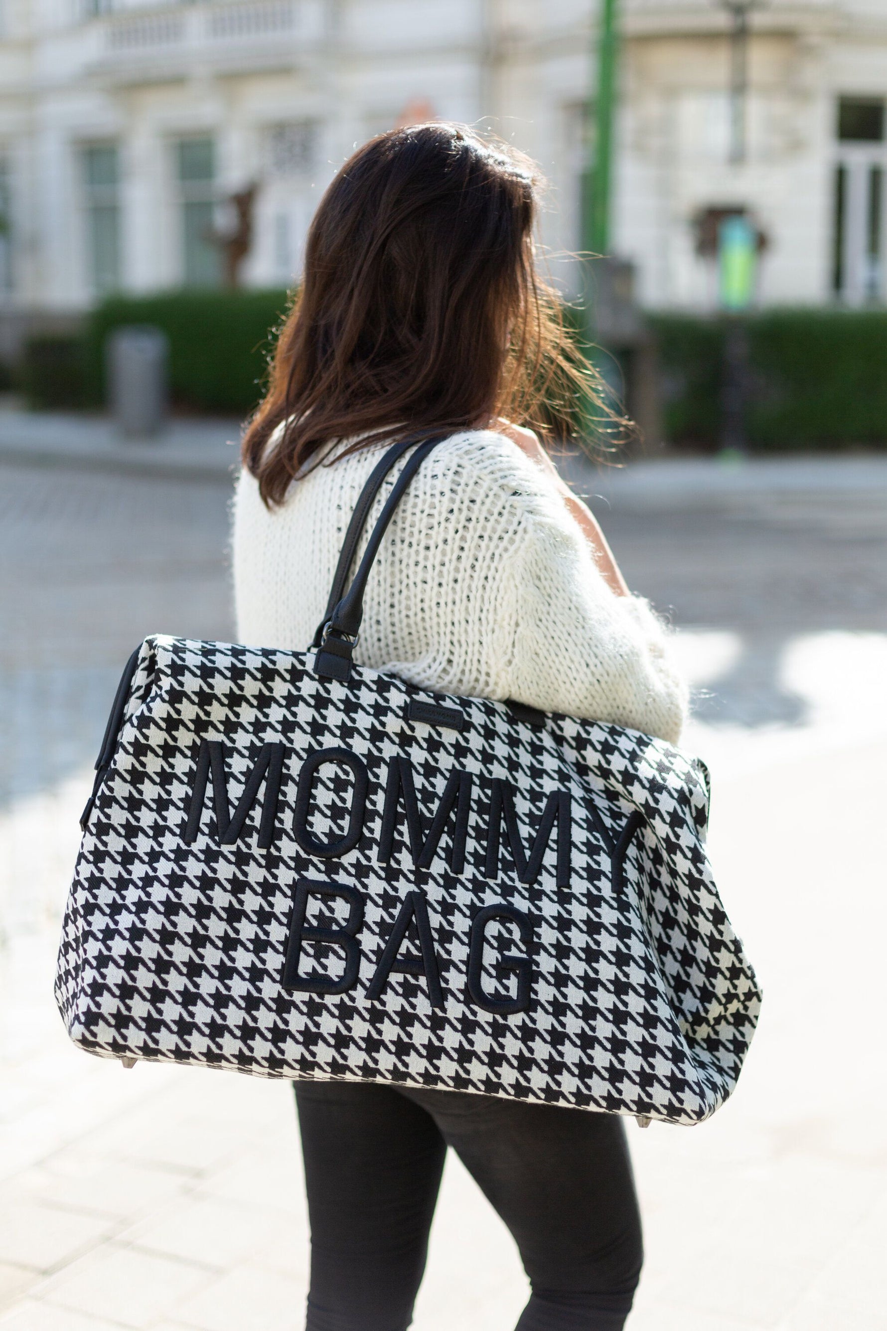 Mommy Bag Pied De Poule - Noir - Sac à langer