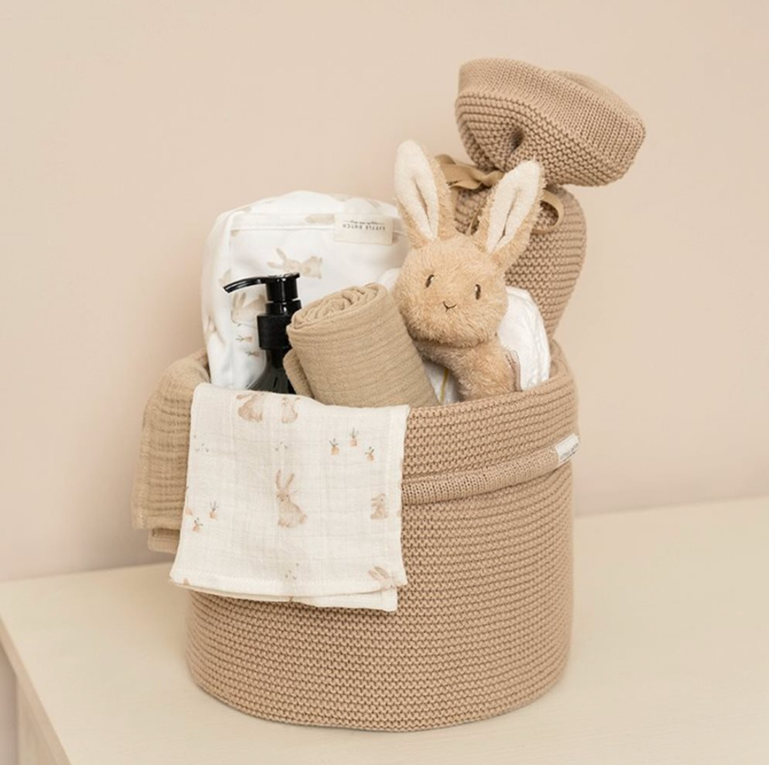 Einkaufswagen  rund gestricktem Stoff – Beige – Einkaufswagen