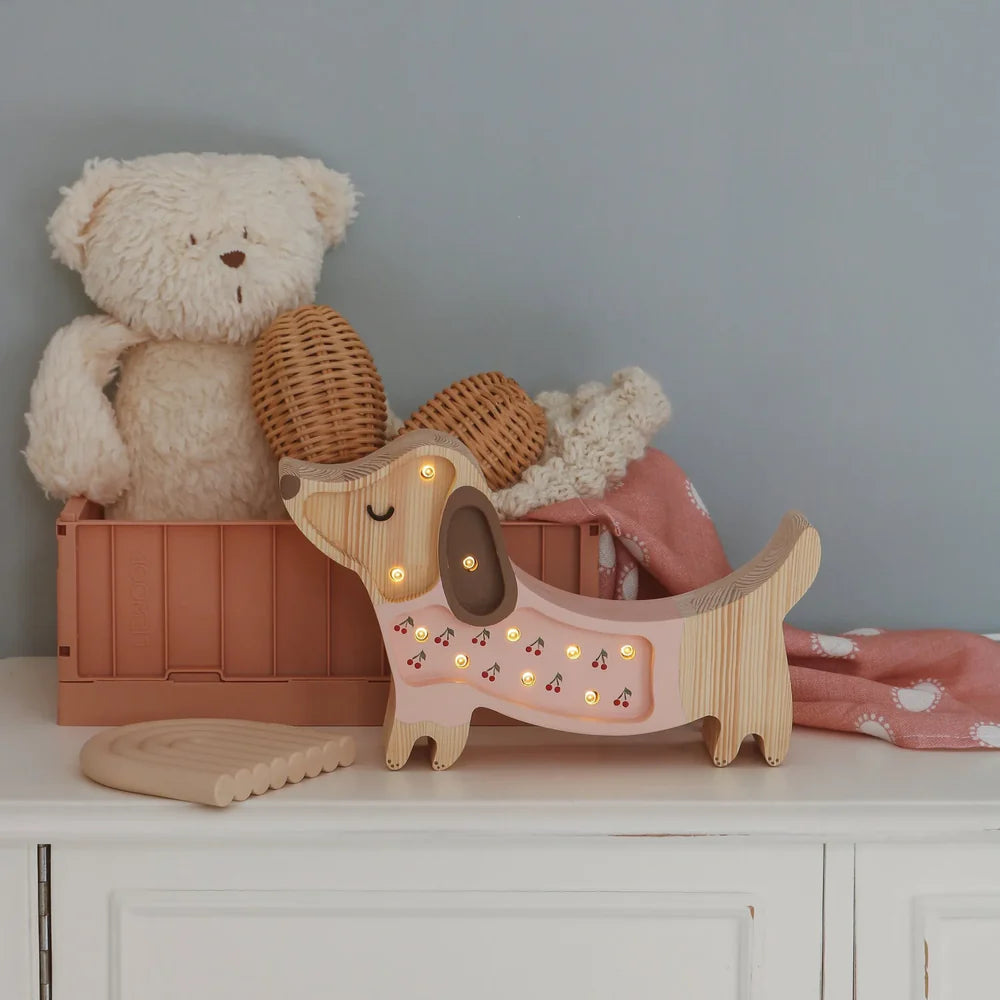 Lampe puppy mini lumières rose liste 