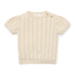 Strickpullover mit kurzen Ärmeln Creme (Größen 74-104) - Bluse