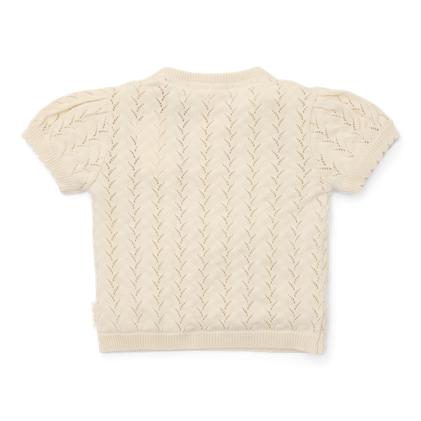 Strickpullover mit kurzen Ärmeln Creme (Größen 74-104) - Bluse