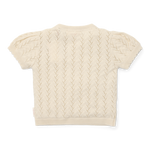 Strickpullover mit kurzen Ärmeln Creme (Größen 74-104) - Bluse