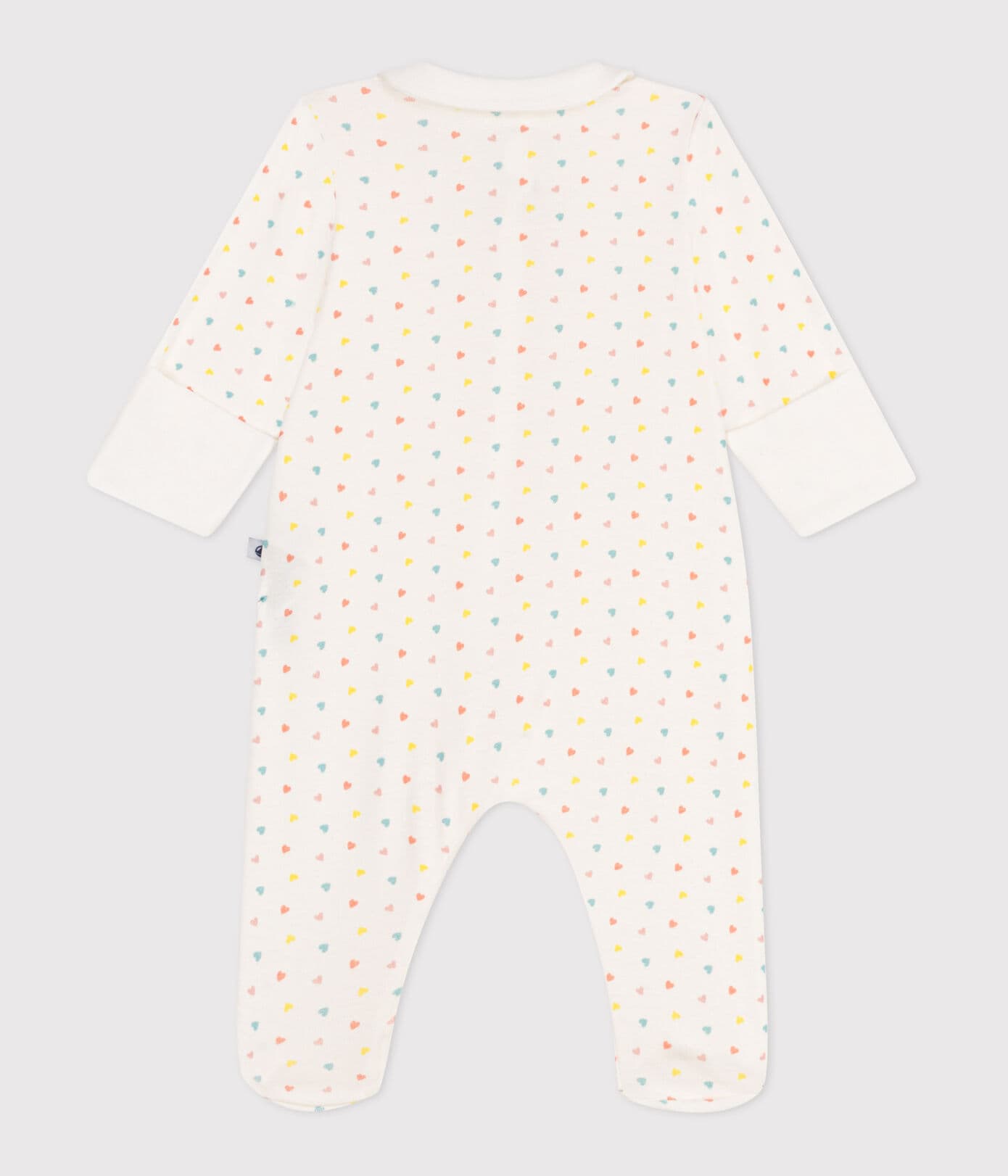 Baby-Pyjama aus Baumwolle mit Kragen und Reißverschluss mit Herzchen - Pyjama-Jumpsuit