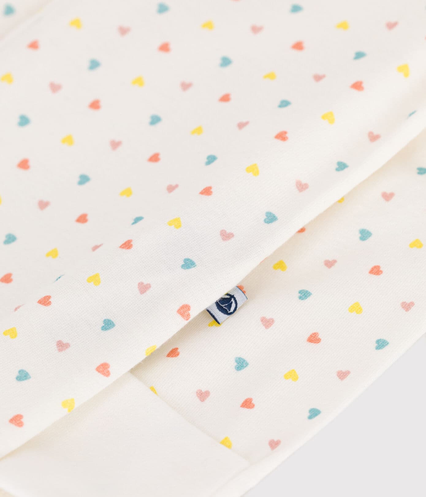 Baby-Pyjama aus Baumwolle mit Kragen und Reißverschluss mit Herzchen - Pyjama-Jumpsuit