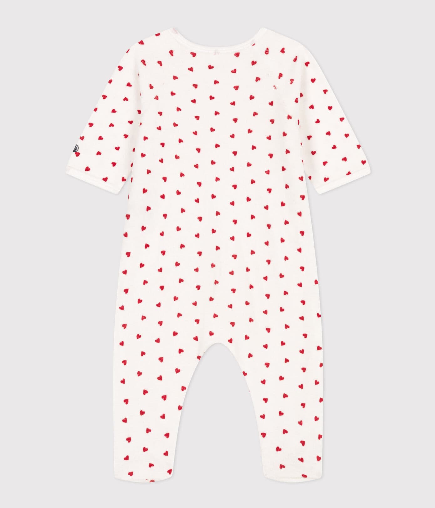 Baby-Pyjama aus Samt mit Herzchen (Größen 54-74) – Pyjama