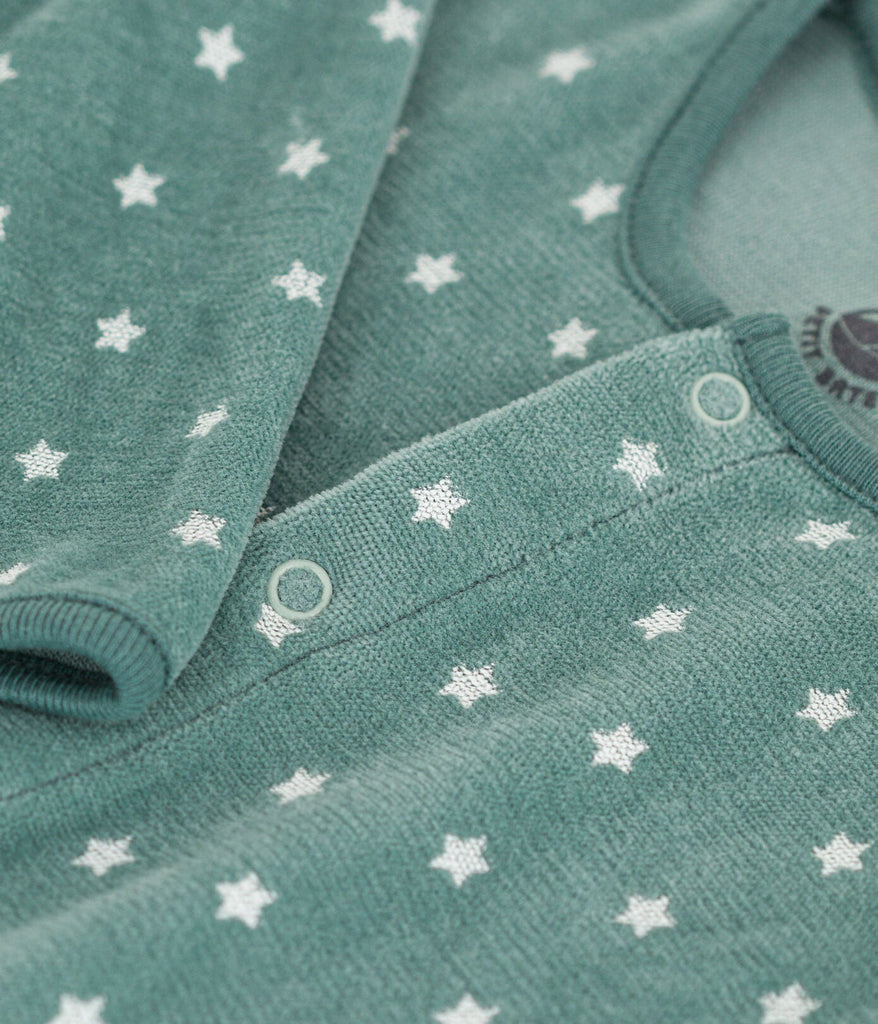 Pyjama bébé étoiles en velours - Ensemble