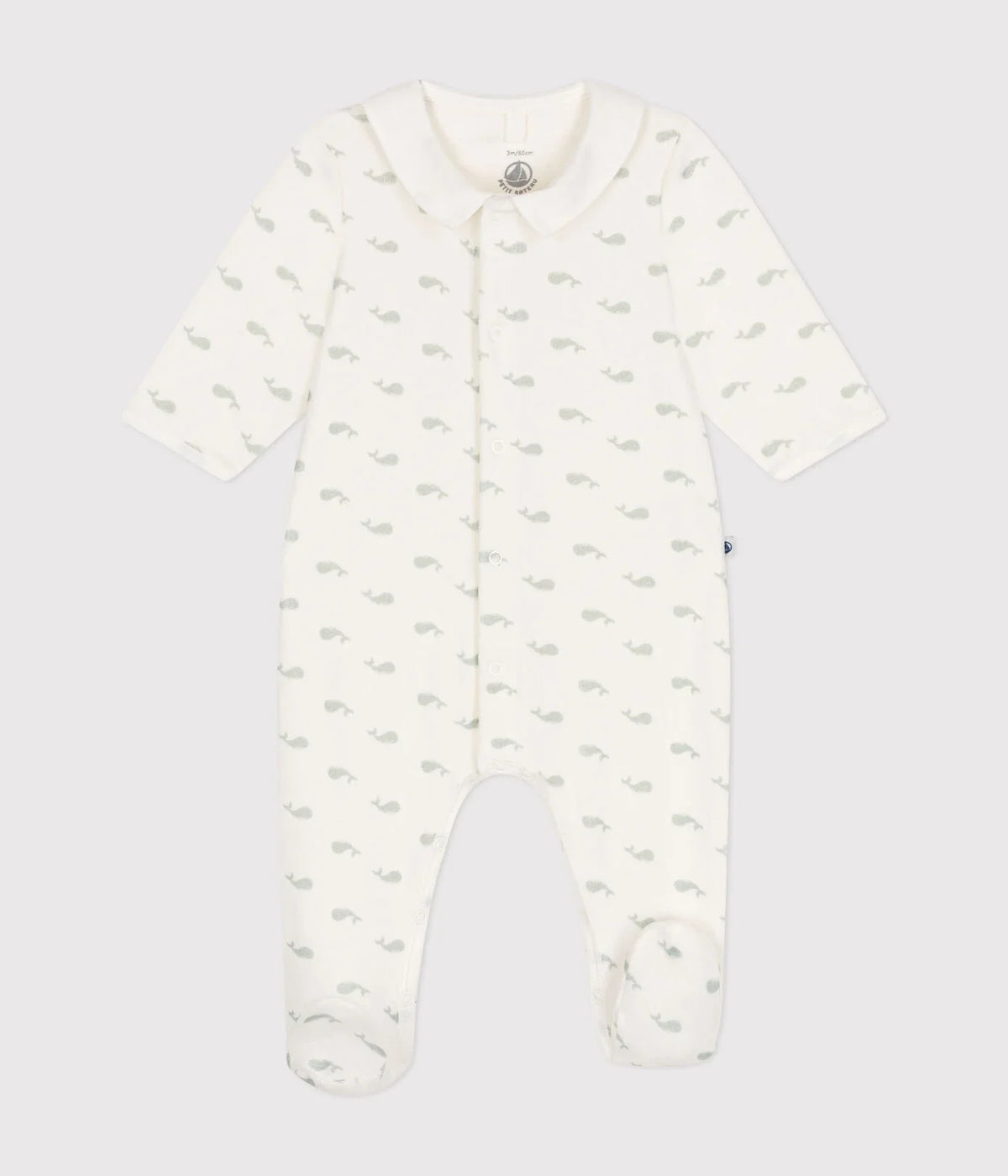 Pyjama en velours bébé - Marshmallow/Herbier (divers