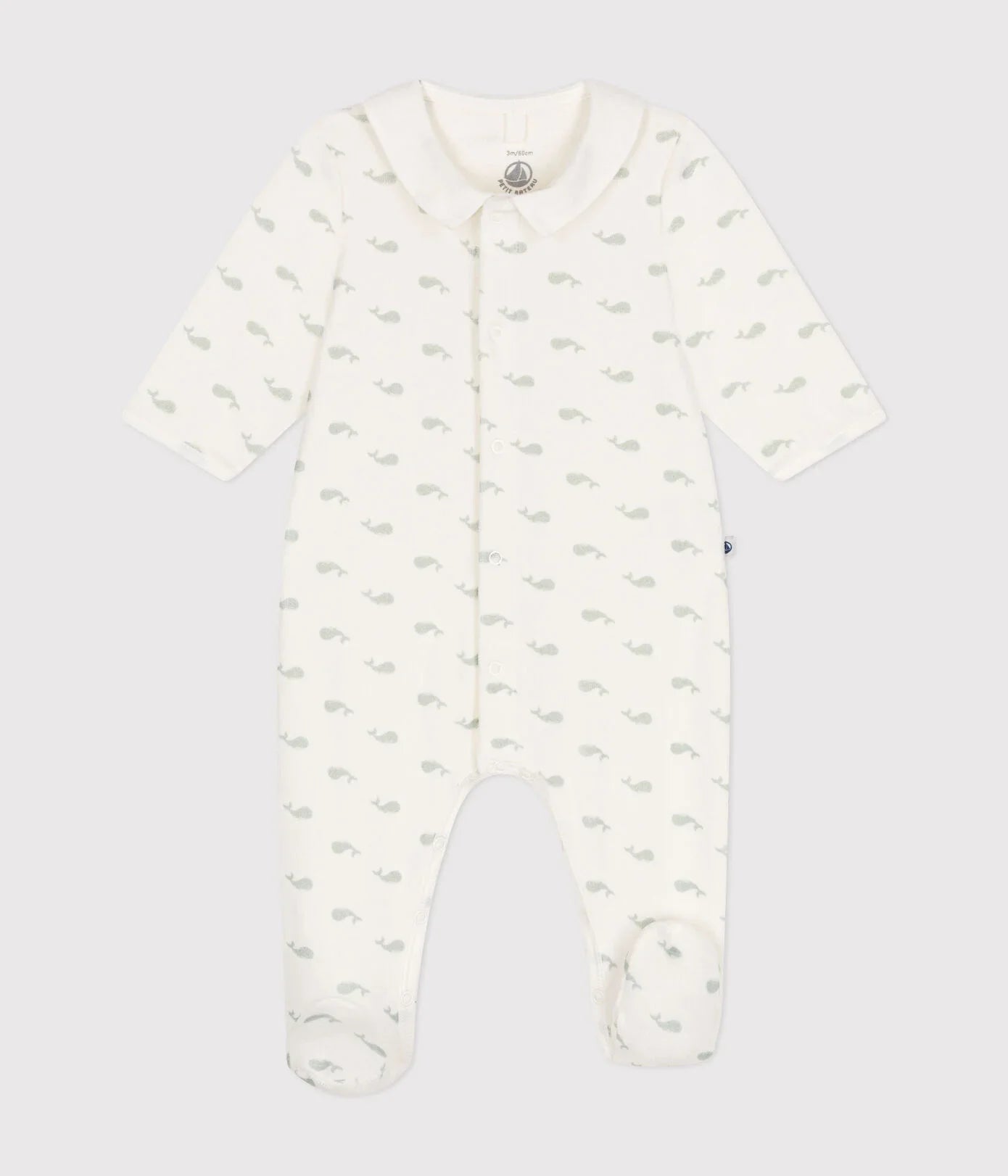 Pyjama en velours bébé - Marshmallow/Herbier (divers