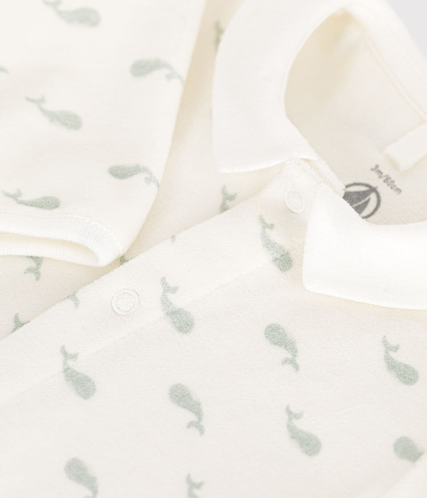 Pyjama en velours bébé - Marshmallow/Herbier (divers