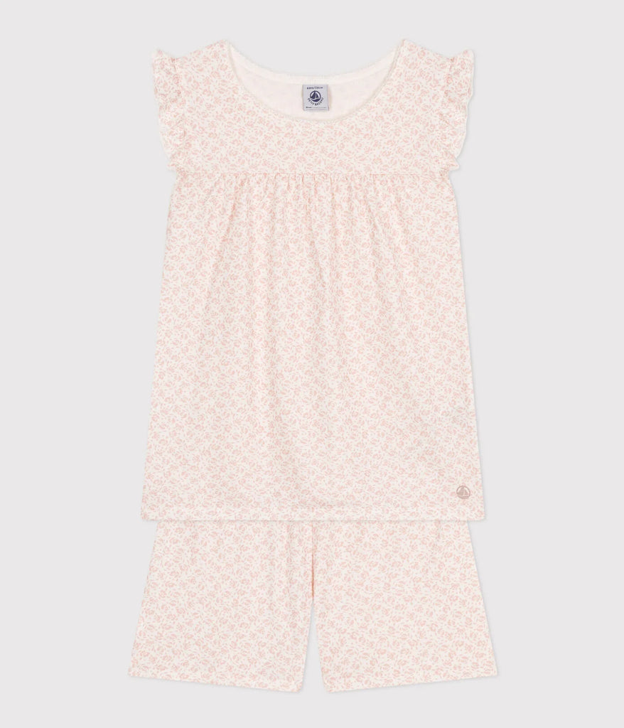 Pyjama short imprimé fleur en coton - 2 ans