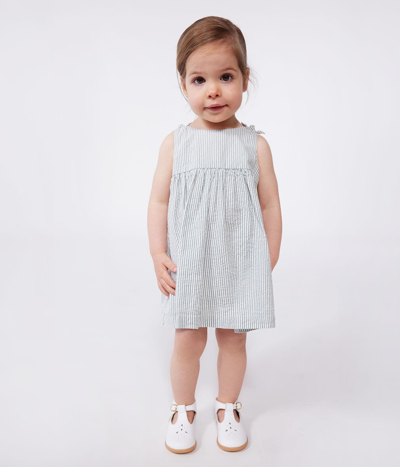 Robe bébé en coton sans manches rayée (tailles 6m - 36m)