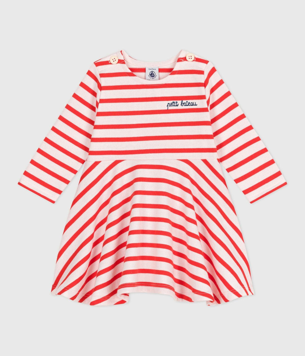 Robe marinière bébé en coton épais manches longues (divers
