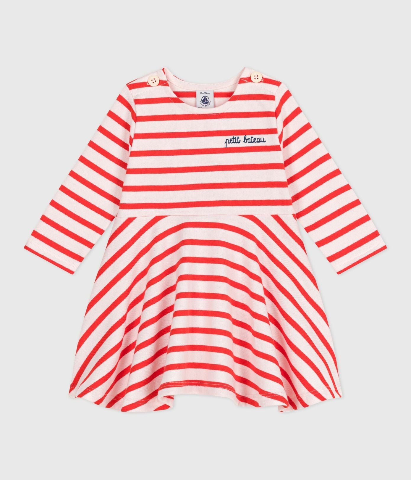 Robe marinière bébé en coton épais manches longues (divers