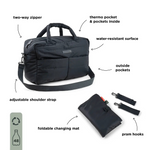 Sac à langer matelassé - noir liste 