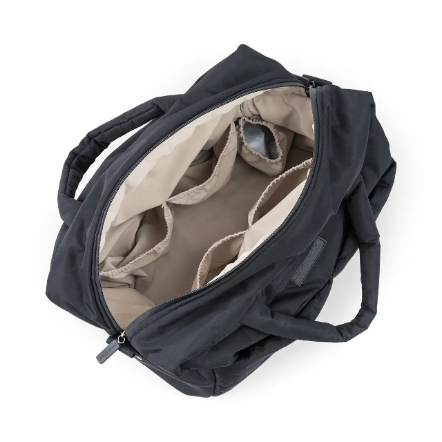 Sac à langer matelassé - noir liste 