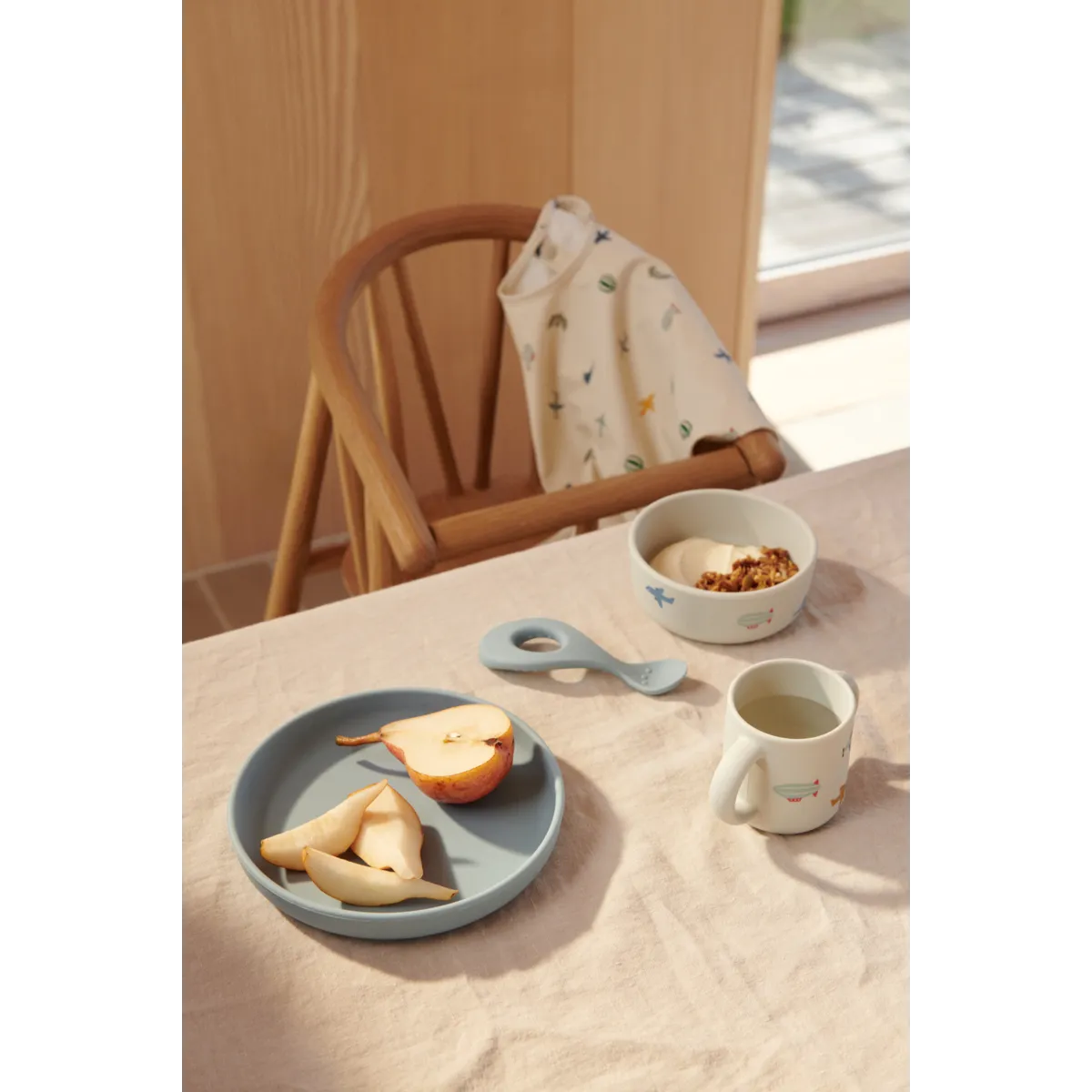 Set de Vaisselle en silicone Vivi - Aviator / Ecru