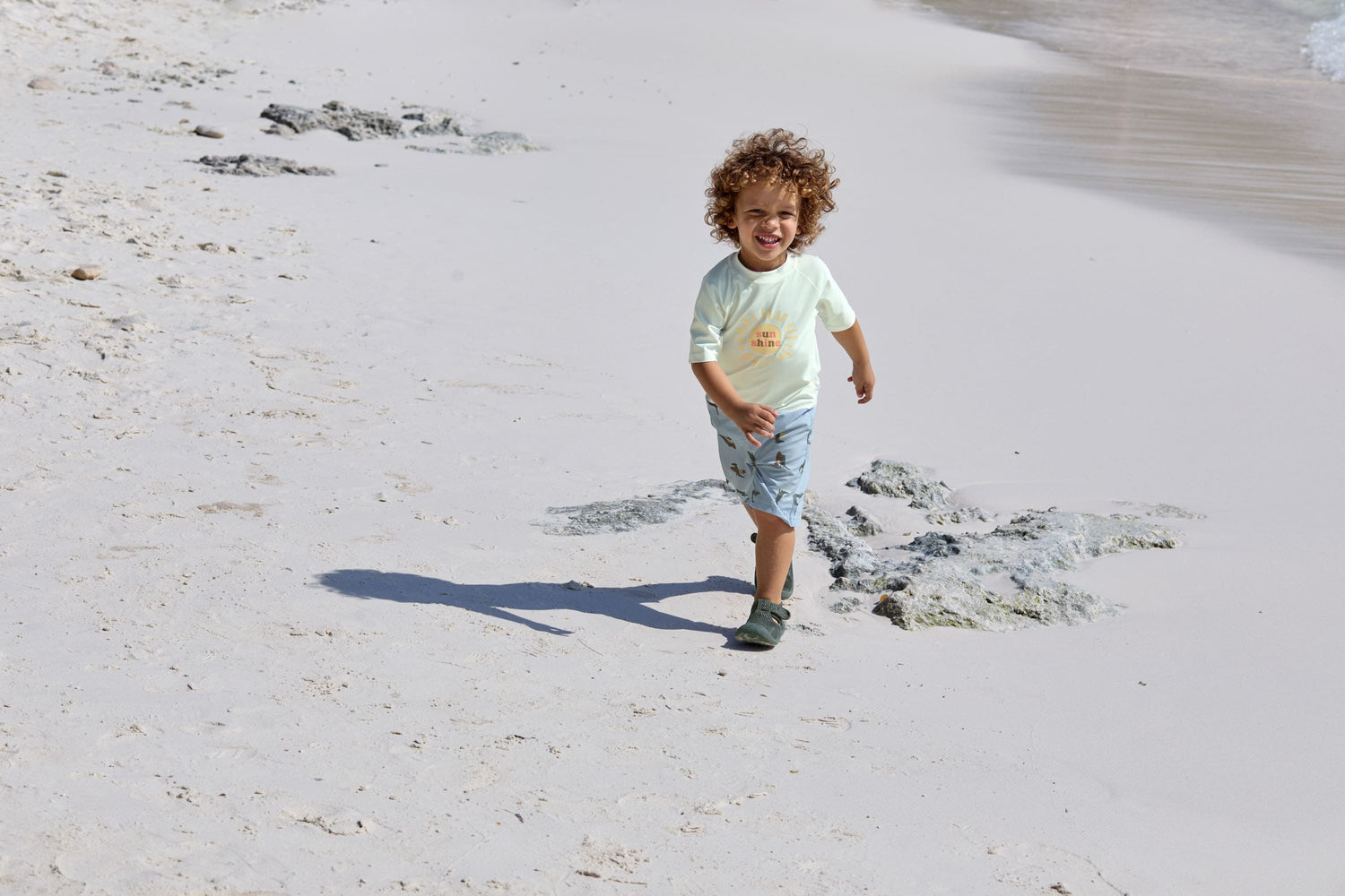 Short de bain anti-UV avec couche - crocodile/bleu ciel