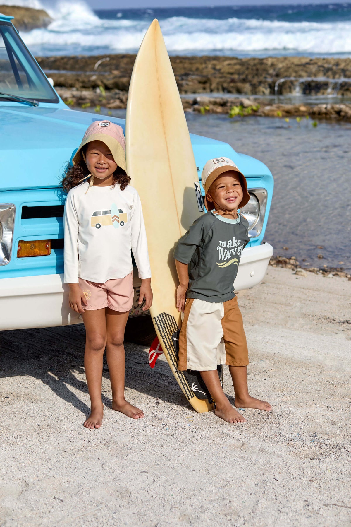 Short de bain court enfant - pêche (tailles 104-116)