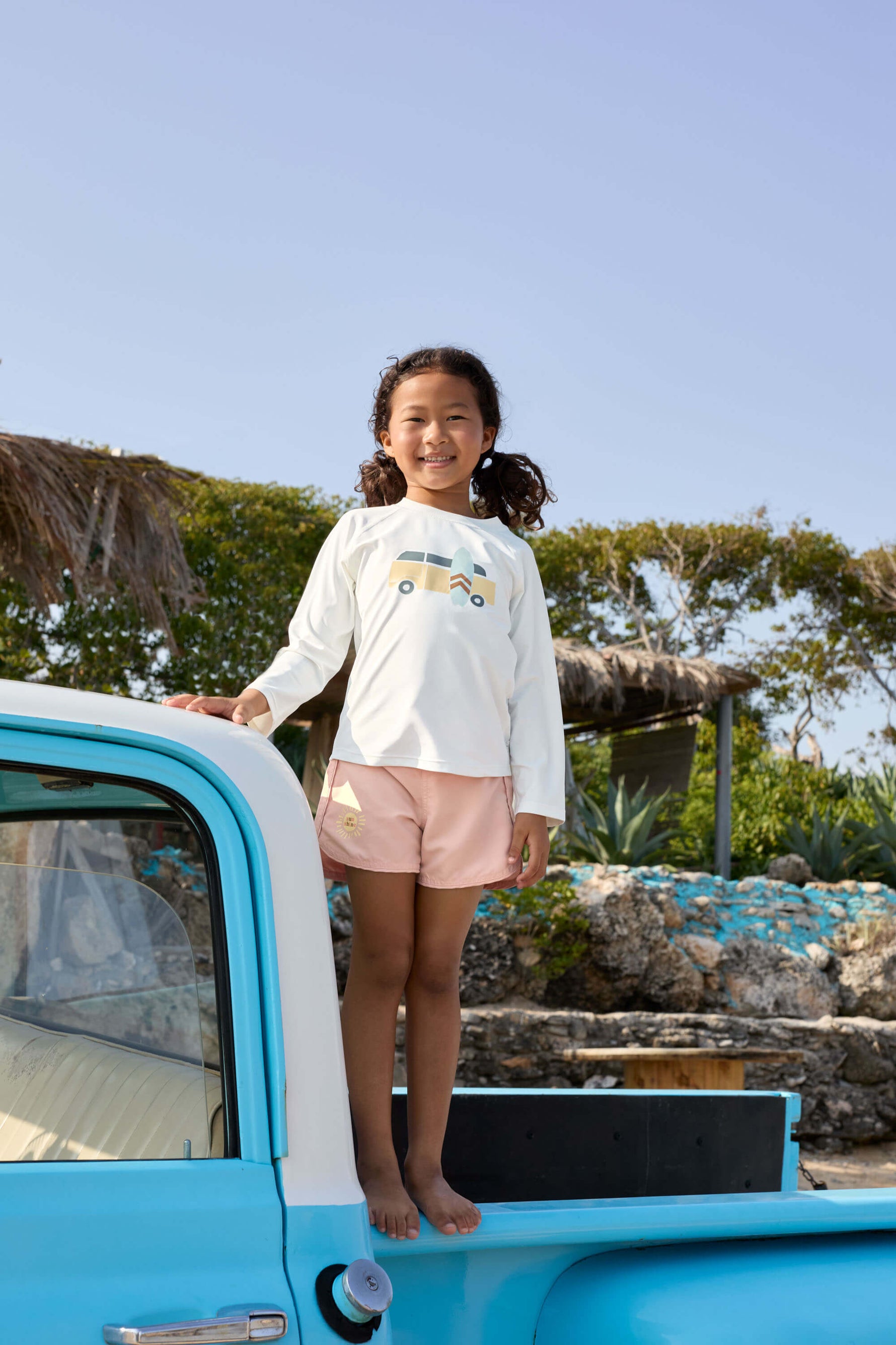 Short de bain court enfant - pêche (tailles 104-116)