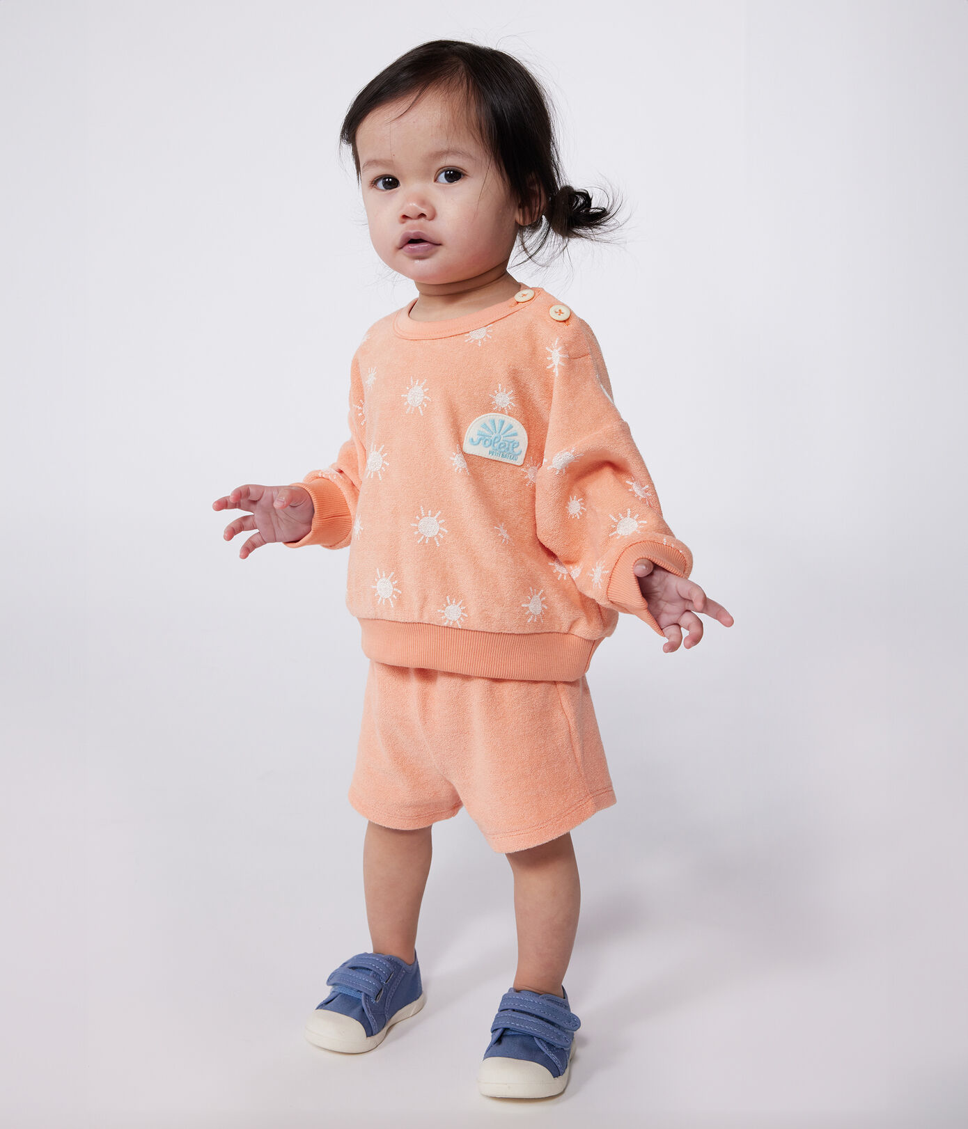 Sweat en coton éponge - imprimé soleils (divers tailles)