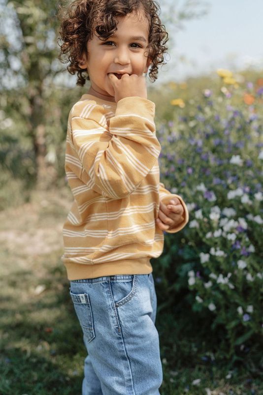 Sweatshirt Yellow Stripe (Größen 74-104) – Little Dutch